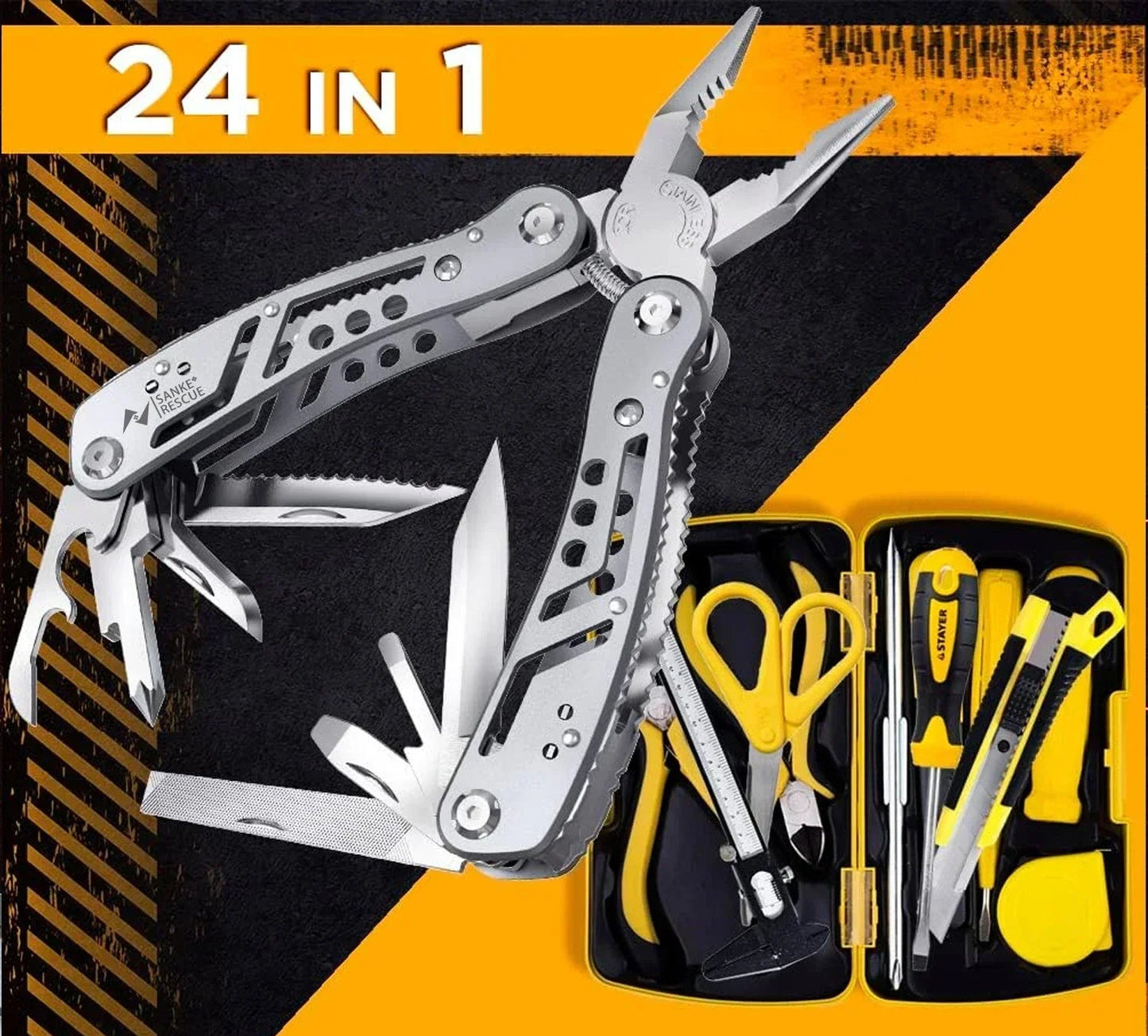 Multitool 24w1 – Profesjonalne narzędzie wielofunkcyjne, idealny prezent dla mężczyzny, taty lub męża