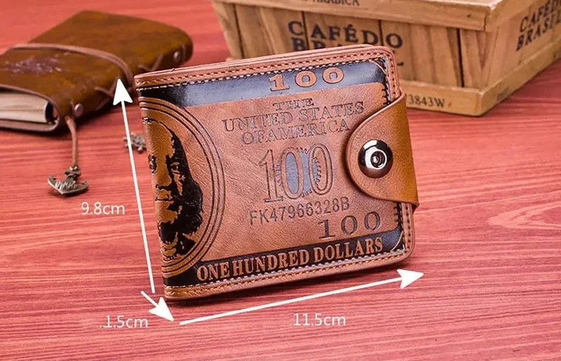 Portfel Męski „100 Dolarów” z Zapięciem i Zamkiem