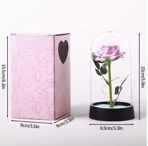 Wieczna Róża LED w Szklanej Kopule – Romantyczny Prezent na Każdą Okazję