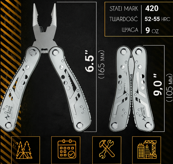 Multitool 24w1 – Profesjonalne narzędzie wielofunkcyjne, idealny prezent dla mężczyzny, taty lub męża